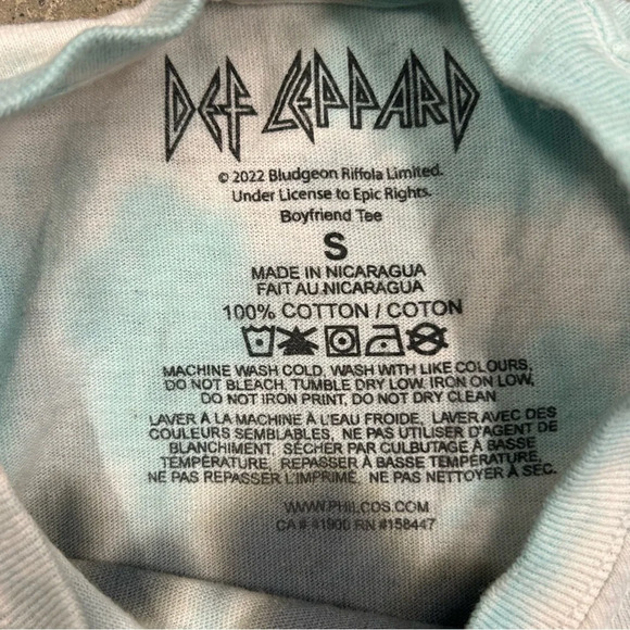 Def Leppard High N Dry Tie Dye Tshirt Unisex Medium Short Sleeve Black Blue EUC - Picture 3 of 4